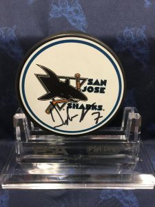 2019-2020 San Jose Sharks Foundation Mystery puck. Dylan Gambrell. Obtained from the Sharks Foundation.
