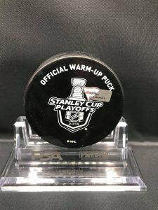 2019 San Jose Sharks vs Colorado Avalanche SC Playoff used Warm Up Puck. Game 5. Fanatics AA0060303 Obtained from team.
