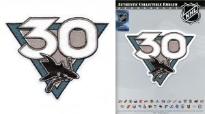 2021 San Jose Sharks 30th Anniversary patch.