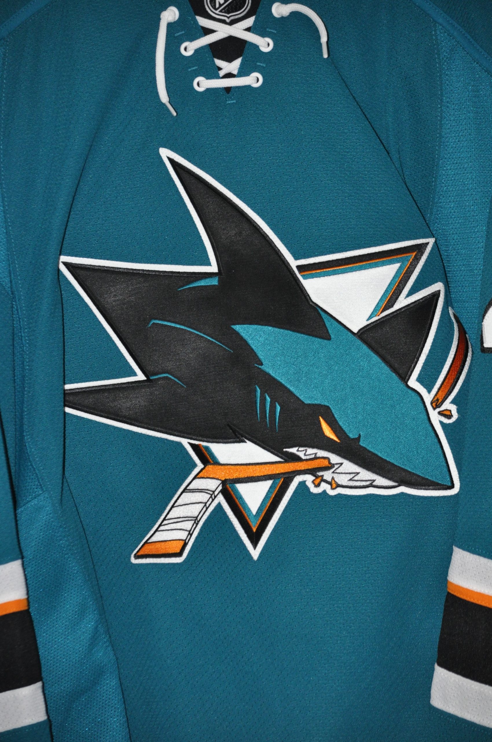 San Jose Sharks Joel Ward Teal Jersey with 100th Anniversary patch. –  Hockey Jersey