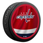2021 Washington Capitals 2 Sided Official Retro Jersey puck.