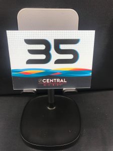 2019 San Jose All-Star Game Stick rack number plates. Central Division #35 Pekka Rinne. These are the plates that the equipment managers used on the rack during all-star game for players sticks. Velcro on back.