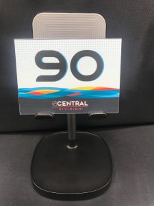 2019 San Jose All-Star Game Stick rack number plates. Central Division #90 Ryan O'Reilly. These are the plates that the equipment managers used on the rack during all-star game for players sticks. Velcro on back.