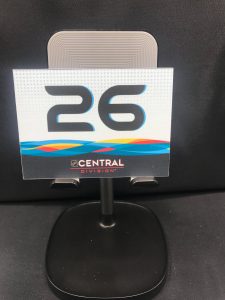 2019 San Jose All-Star Game Stick rack number plates. Central Division #26 Blake Wheller. These are the plates that the equipment managers used on the rack during all-star game for players sticks. Velcro on back.