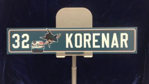 #32 San Jose Sharks Josef Korenar Locker Room Nameplate "10x2"