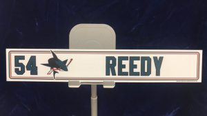 #54 San Jose Sharks Scott Reedy Training Camp/Home Locker Nameplate. 2"x12"