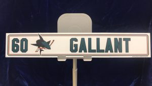 #60 San Jose Sharks Zack Gallant Home Nameplate "12x2"