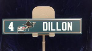 #4 San Jose Sharks Brenden Dillon Locker Room Nameplate "10x2"