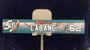 #62 AHL San Jose Barracudas Kevin LaBanc Locker Room Nameplate "12x2"