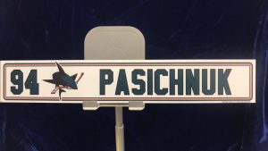 #94 San Jose Sharks Brinson Pasichnuk Home Locker Room Nameplate "2x12"