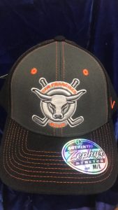 ECHL San Francisco Bulls Hockey flex fit M/L Zephyr Black hat.