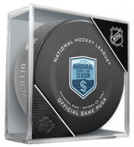 2021-22 Seattle Kraken Official NHL Inaugural Season Game night puck. "Not Game Used"
