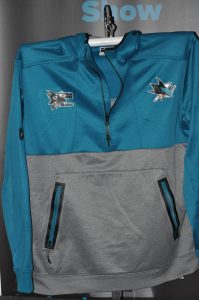 San Jose Sharks Team issued/ Used Game Hoodie. #47 Trevor Carrick. XL Obtained from team