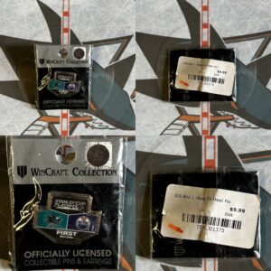 2017 San Jose Sharks vs Edmonton Oilers Stanley Cup Playoff Pins. Round 1.