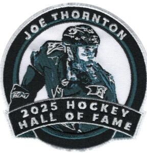 2025 Joe Thornton 2025 Hockey Hall Of Fame Patch. Very nice patch of the newest member of the Hockey Hall of Fame. #19 Joe Thornton.
