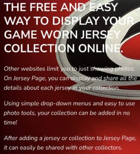 Game Worn Hockey Jersey collectors site.